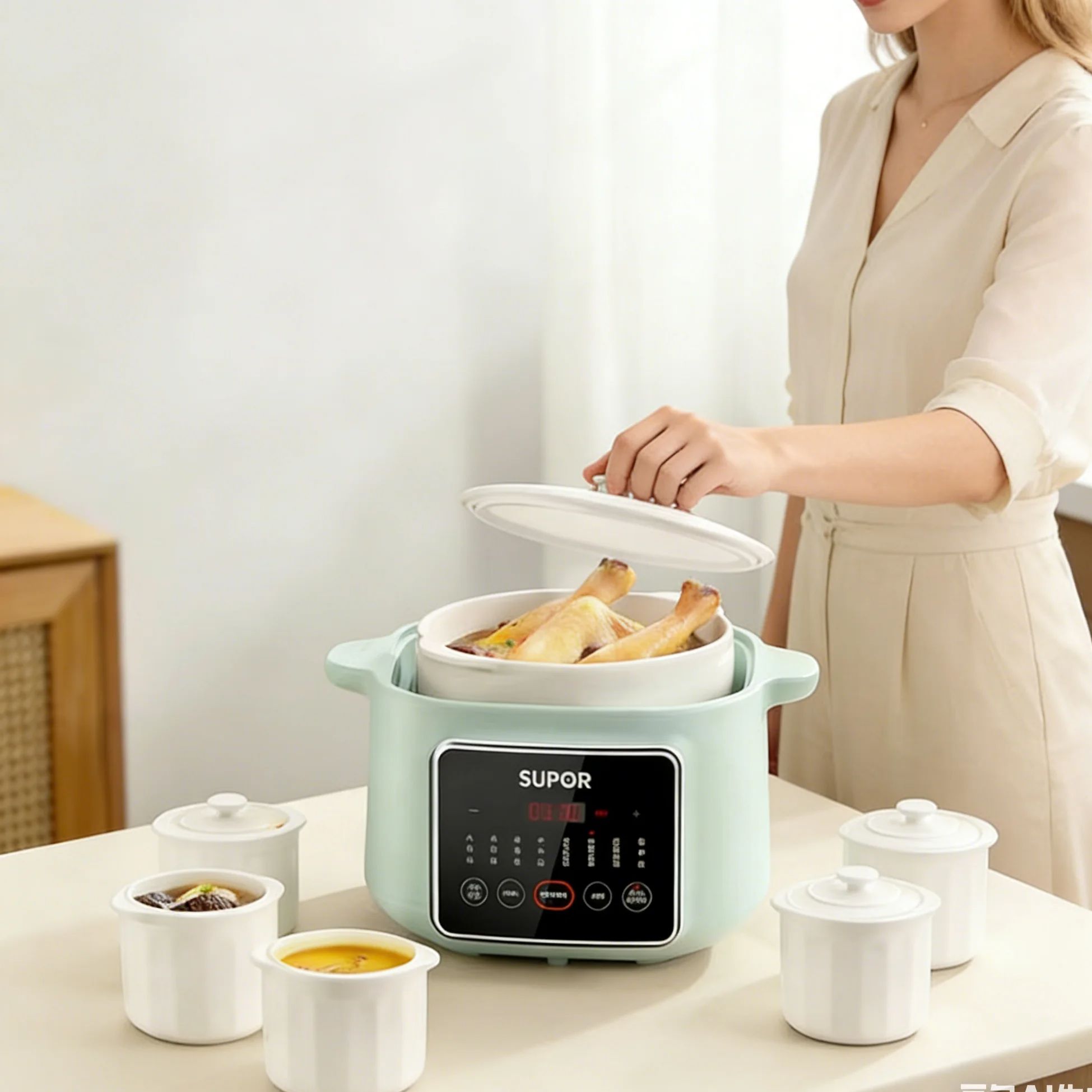 Slow Cooker Ceramic - SUPOR – mijoteuse multifonctionnelle en céramique,