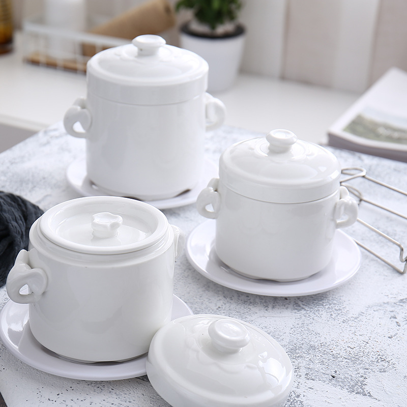 Slow Cooker Ceramic - Marmite à ragoût en céramique blanche